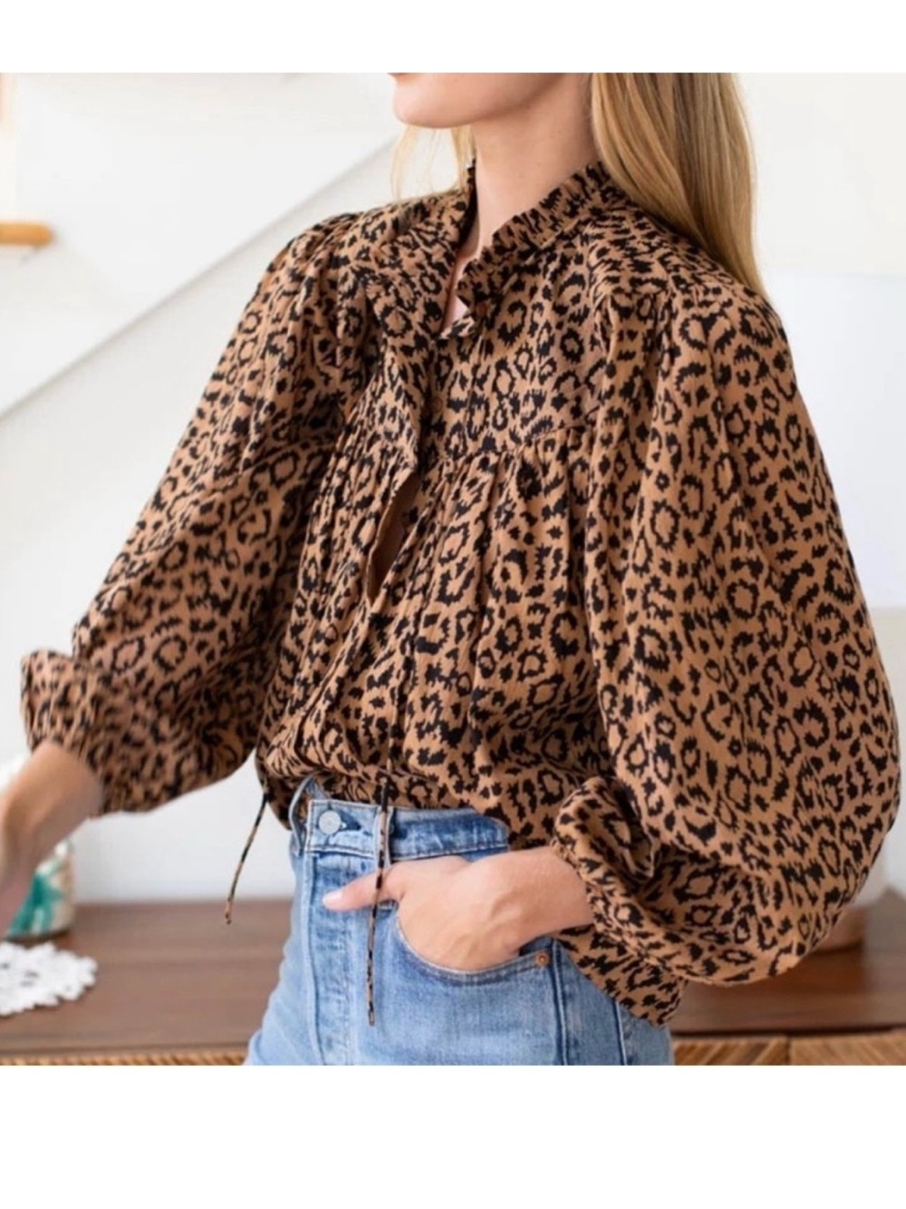 Emerson Fry India Collection
Emmaline Leopard Print Organic
Cotton Blouse